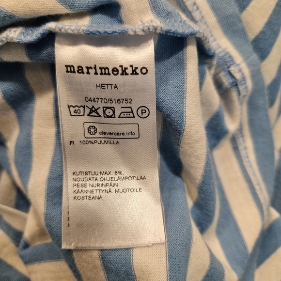 Marimekko Hetta blue and white striped cotton nightgown dress Size XS - Picture 7 of 8